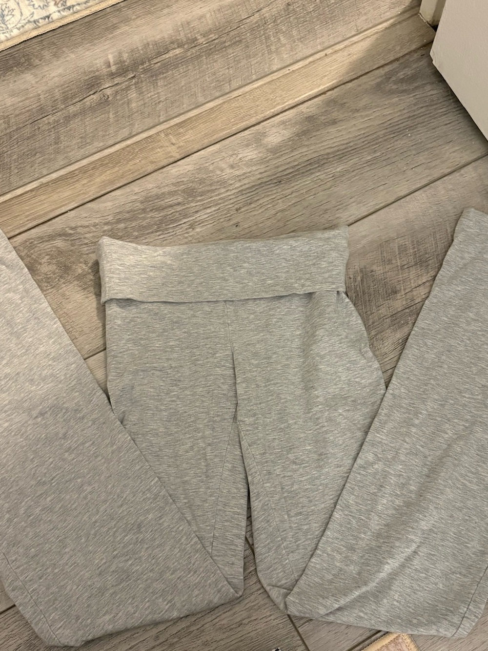 TNA Heather Gray Fold-Over Waist Lounge Leggings